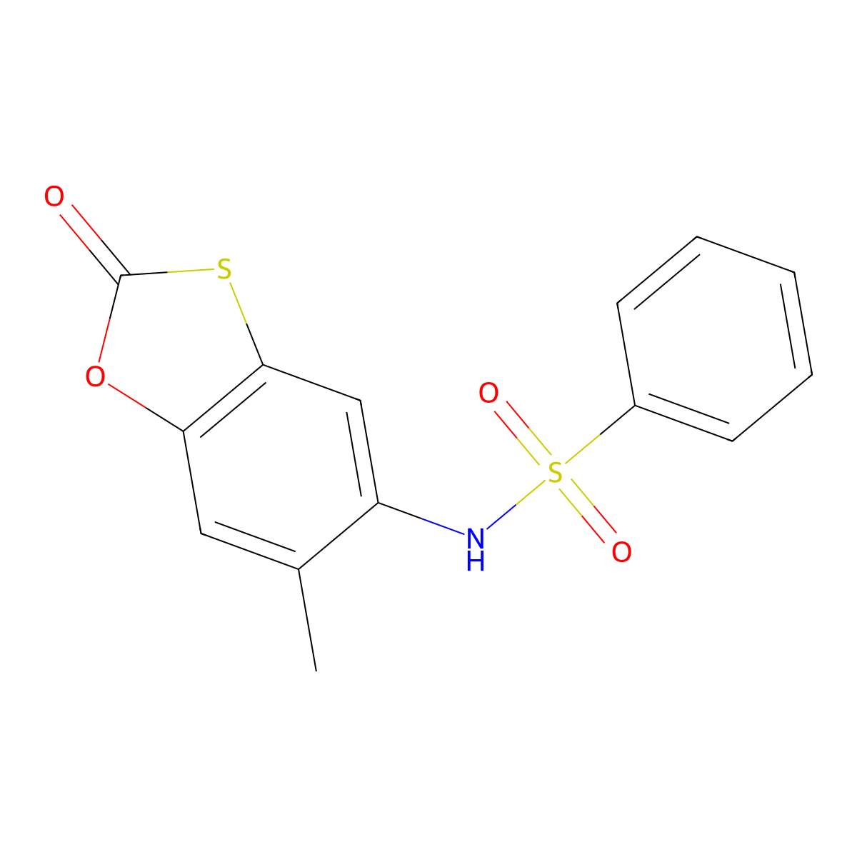 N-(6-methyl-2-oxo-1,3-benzoxathiol-5-yl)benzenesulfonamide molecular structure, CAS 848315-84-4