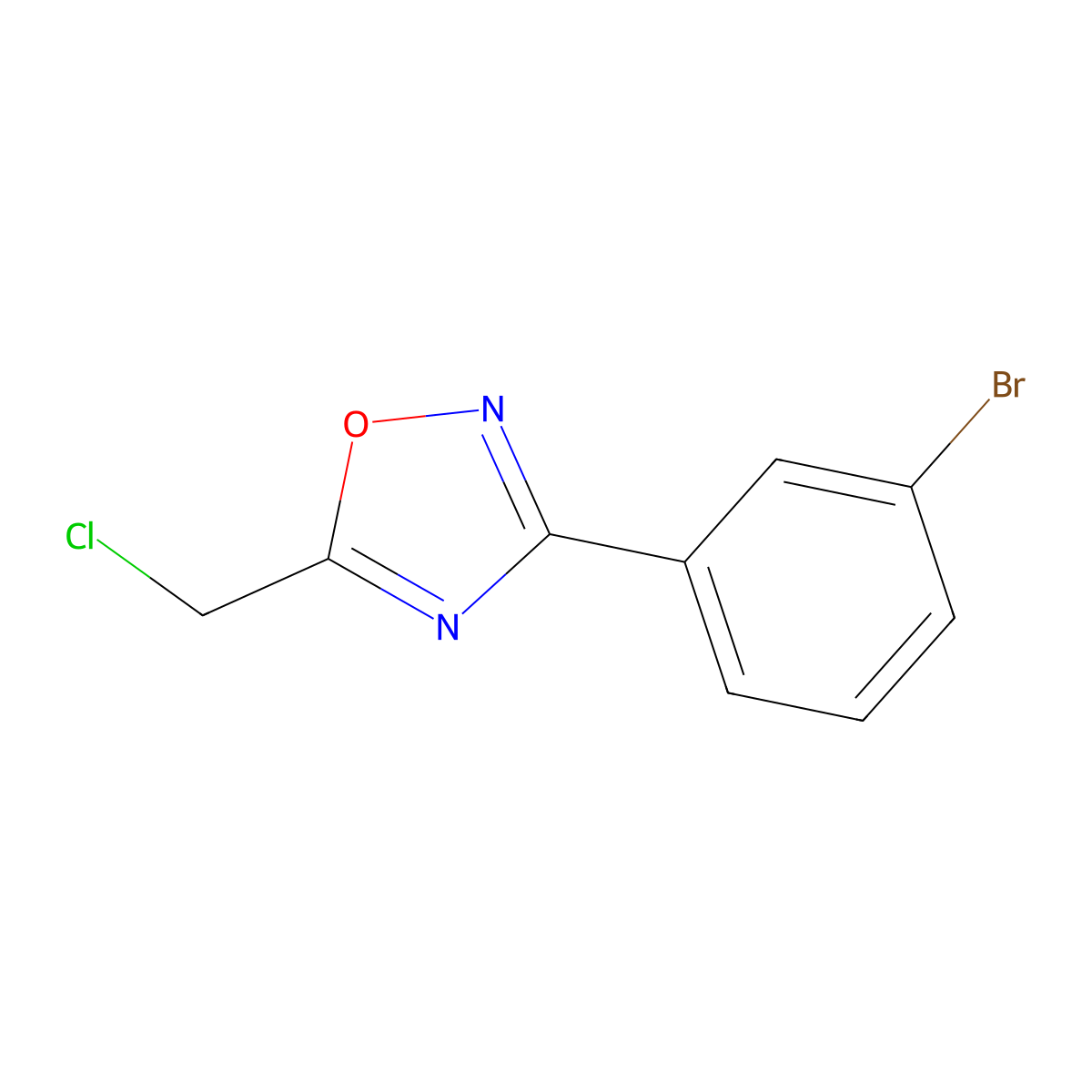 3-(3-Bromophenyl)-5-(chloromethyl)-1,2,4-oxadiazole molecular structure, CAS 848316-20-1