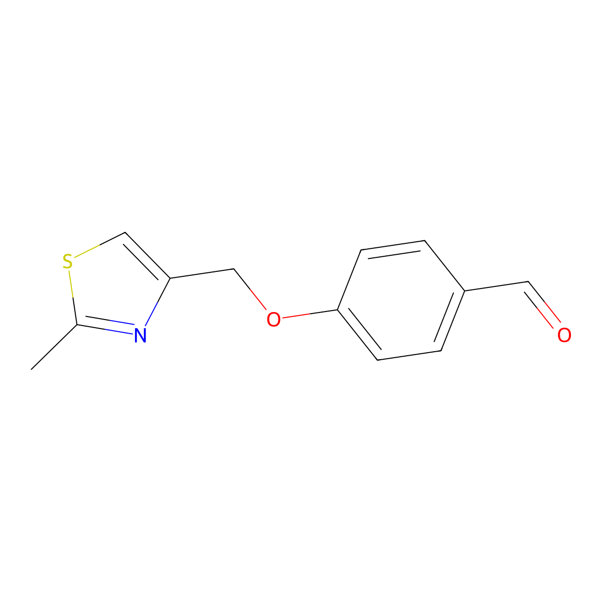 4-((2-Methyl-1,3-thiazol-4-yl)methoxy)benzaldehyde molecular structure, CAS 848316-21-2