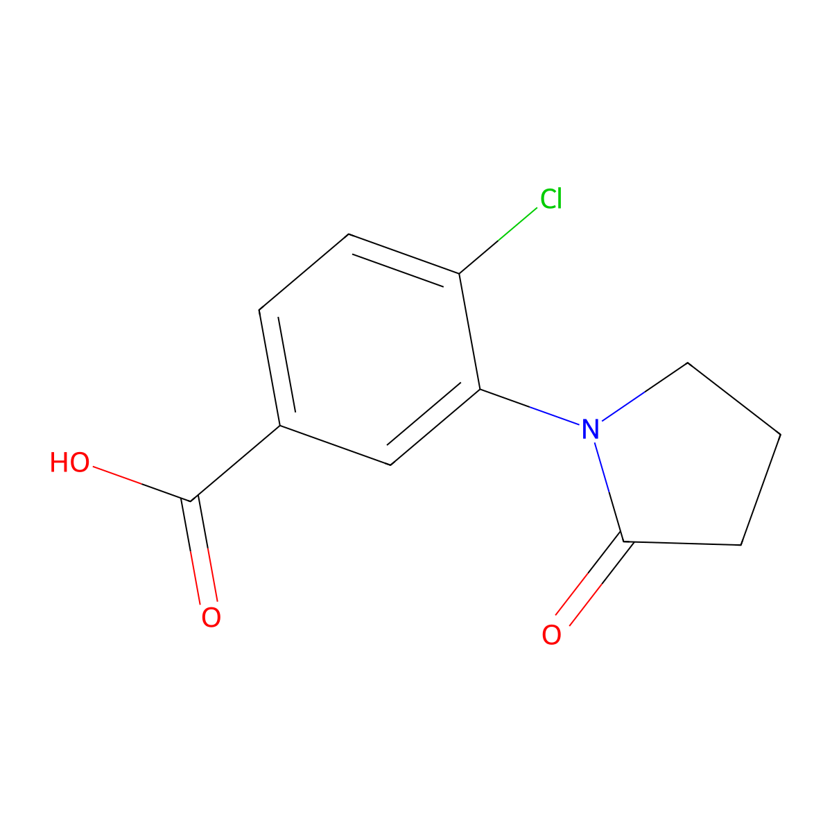 4-chloro-3-(2-oxopyrrolidin-1-yl)benzoic Acid molecular structure, CAS 848316-25-6