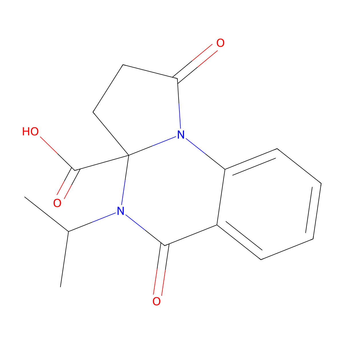 1,5-dioxo-4-(propan-2-yl)-1H,2H,3H,3aH,4H,5H-pyrrolo[1,2-a]quinazoline-3a-carboxylic acid molecular structure, CAS 848316-28-9