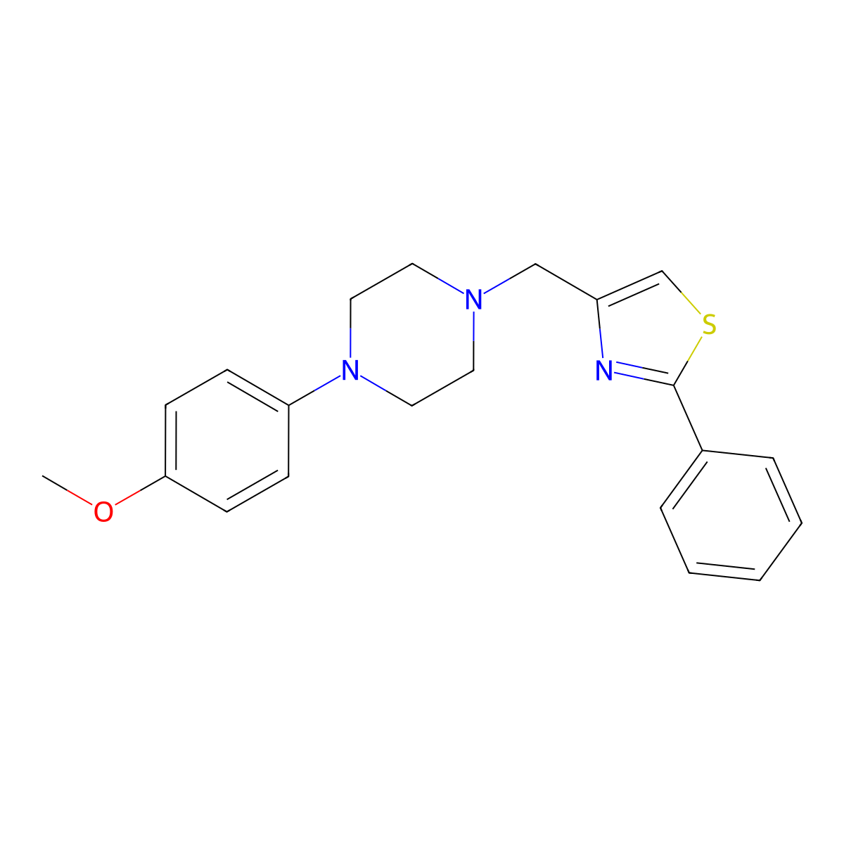 1-(4-Methoxyphenyl)-4-[(2-phenyl-1,3-thiazol-4-yl)methyl]piperazine molecular structure, CAS 848318-90-1