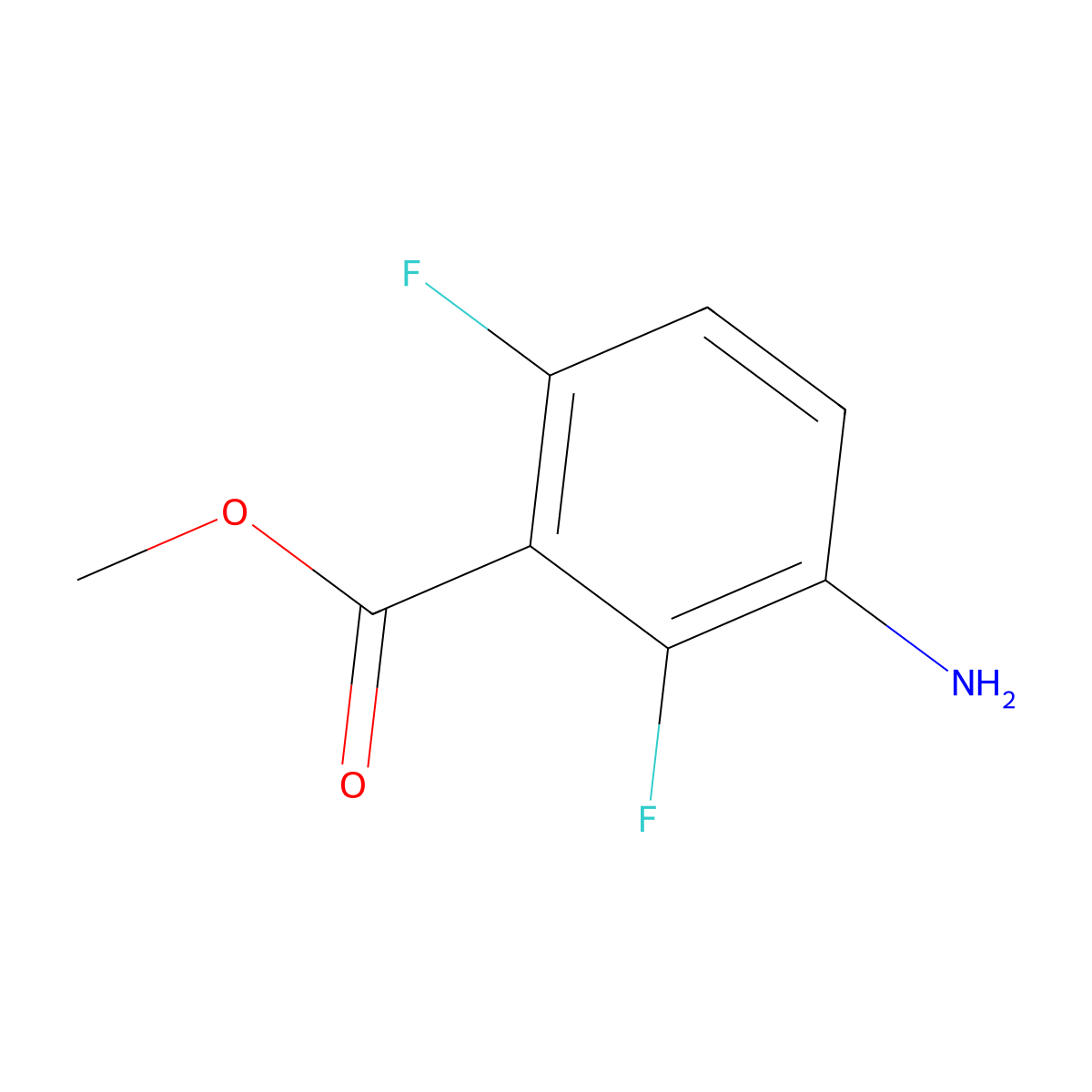 Methyl 3-amino-2,6-difluorobenzoate molecular structure, CAS 84832-02-0