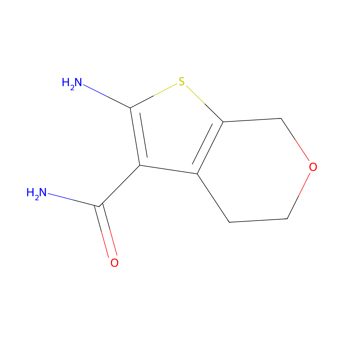 2-amino-4,7-dihydro-5H-thieno[2,3-c]pyran-3-carboxamide molecular structure, CAS 848324-33-4