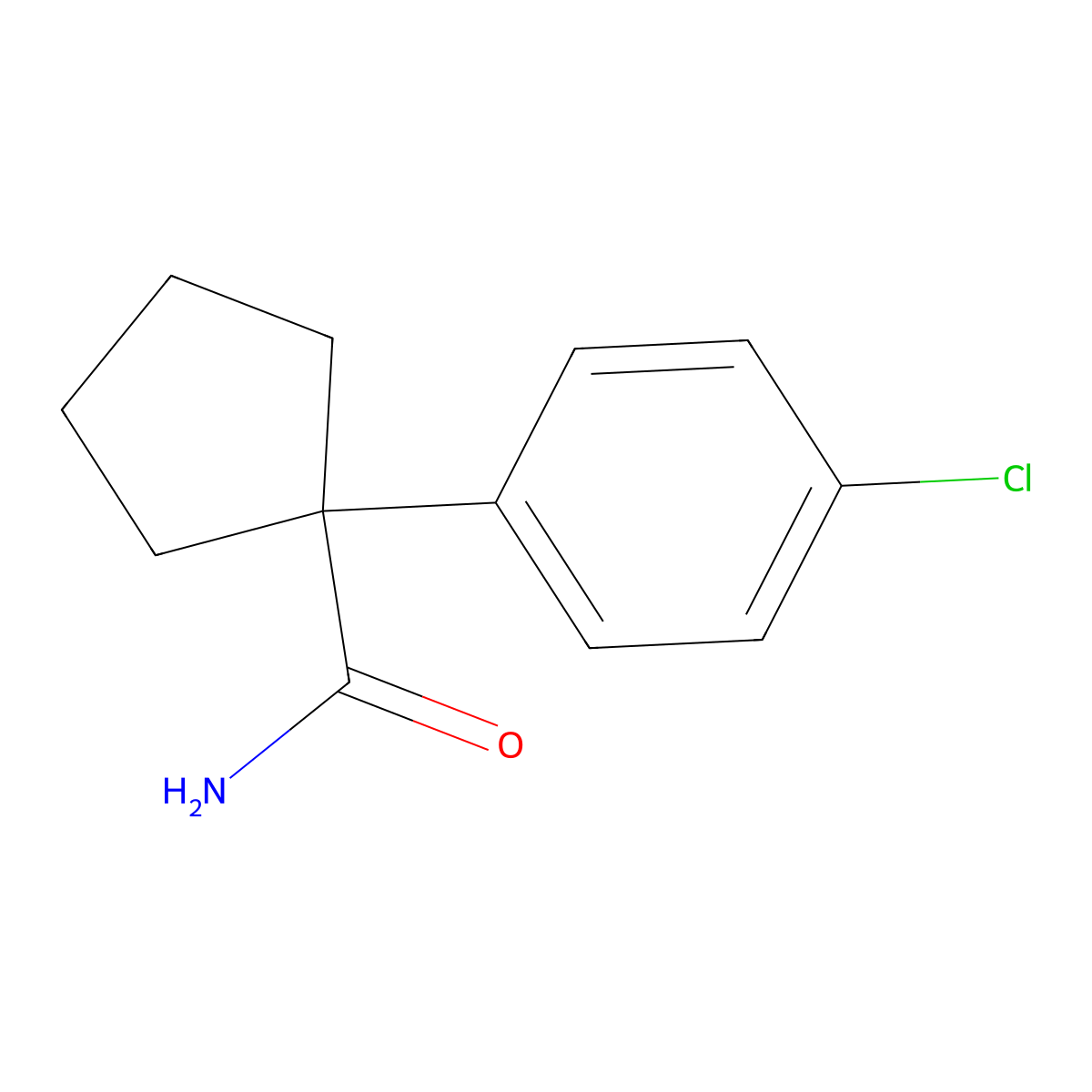 1-(4-Chlorophenyl)cyclopentanecarboxamide molecular structure, CAS 84833-61-4