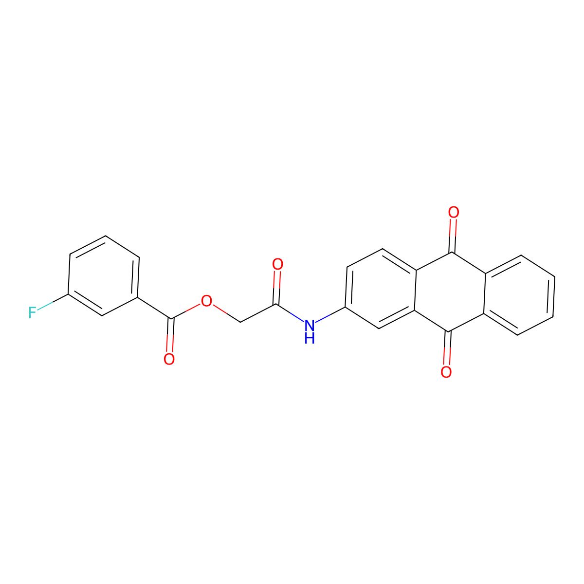 2-((9,10-Dioxo-9,10-dihydroanthracen-2-yl)amino)-2-oxoethyl 3-fluorobenzoate molecular structure, CAS 848333-45-9