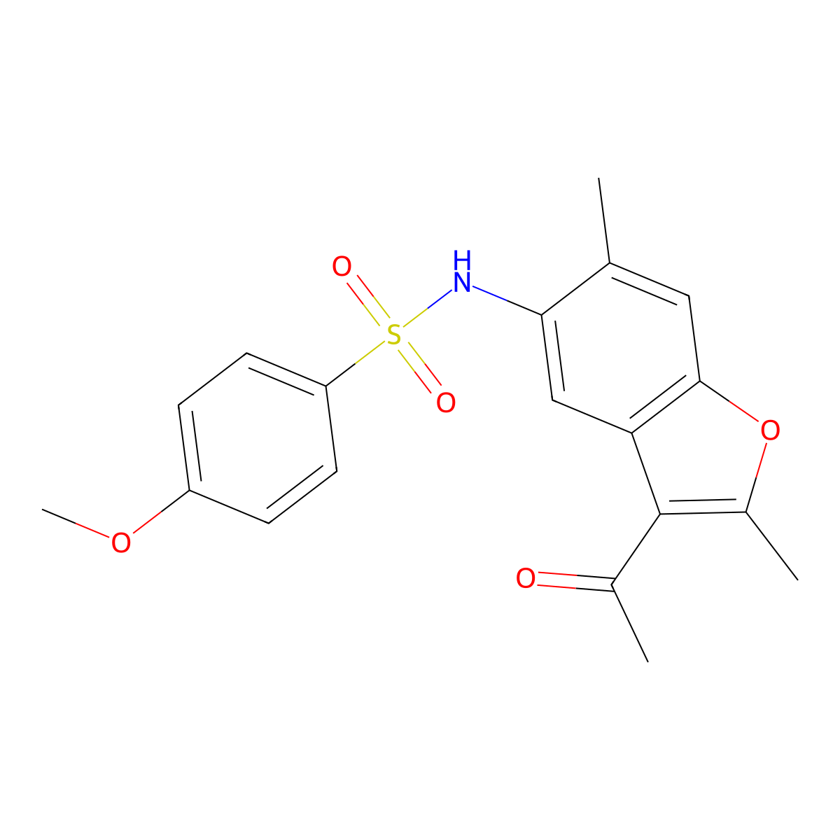 N-(3-Acetyl-2,6-dimethylbenzofuran-5-yl)-4-methoxybenzenesulfonamide molecular structure, CAS 848335-57-9