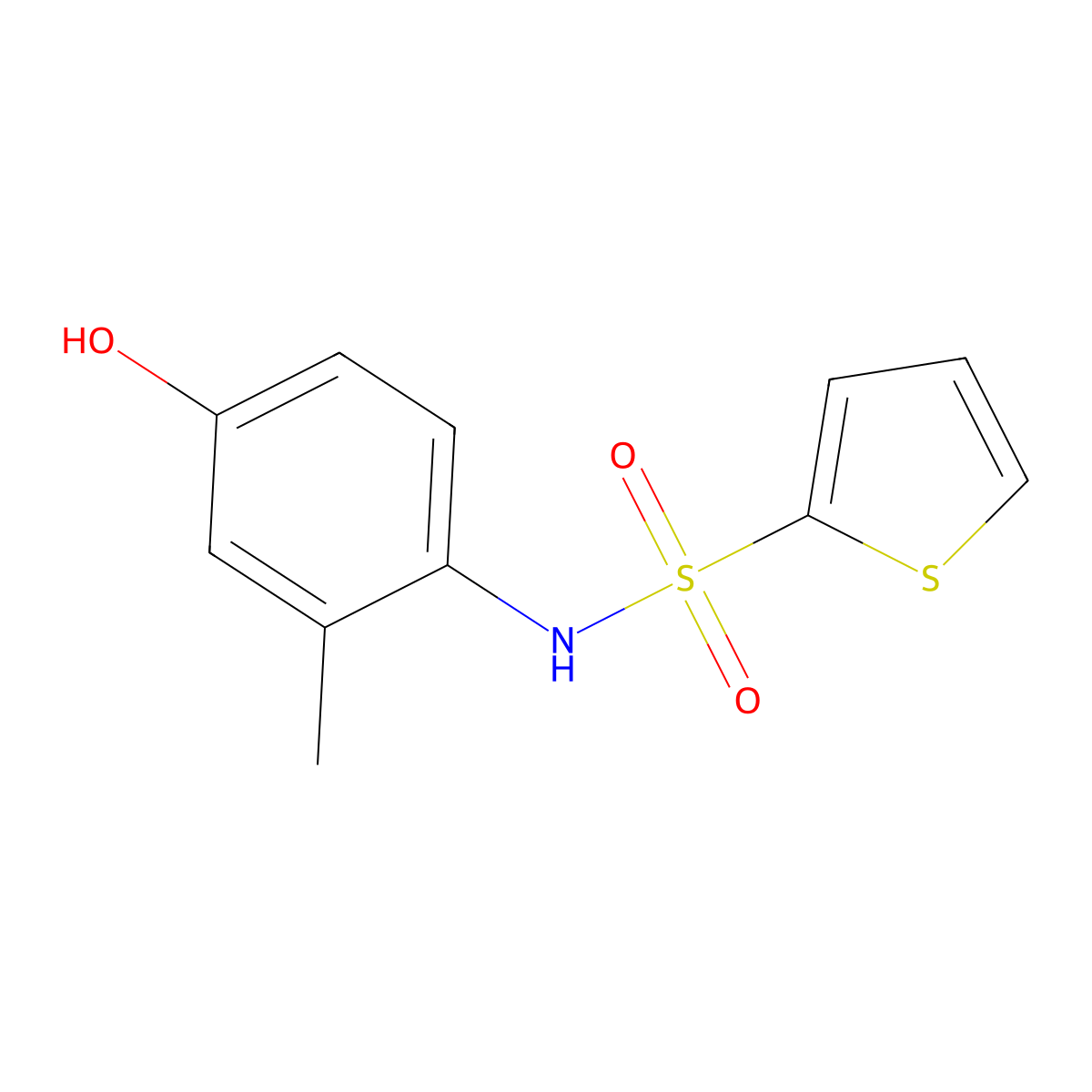 N-(4-hydroxy-2-methylphenyl)thiophene-2-sulfonamide molecular structure, CAS 848335-59-1