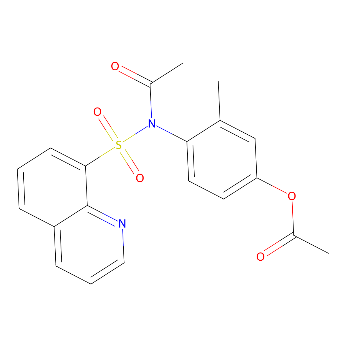4-[Acetyl(quinolin-8-ylsulfonyl)amino]-3-methylphenyl acetate molecular structure, CAS 848336-12-9