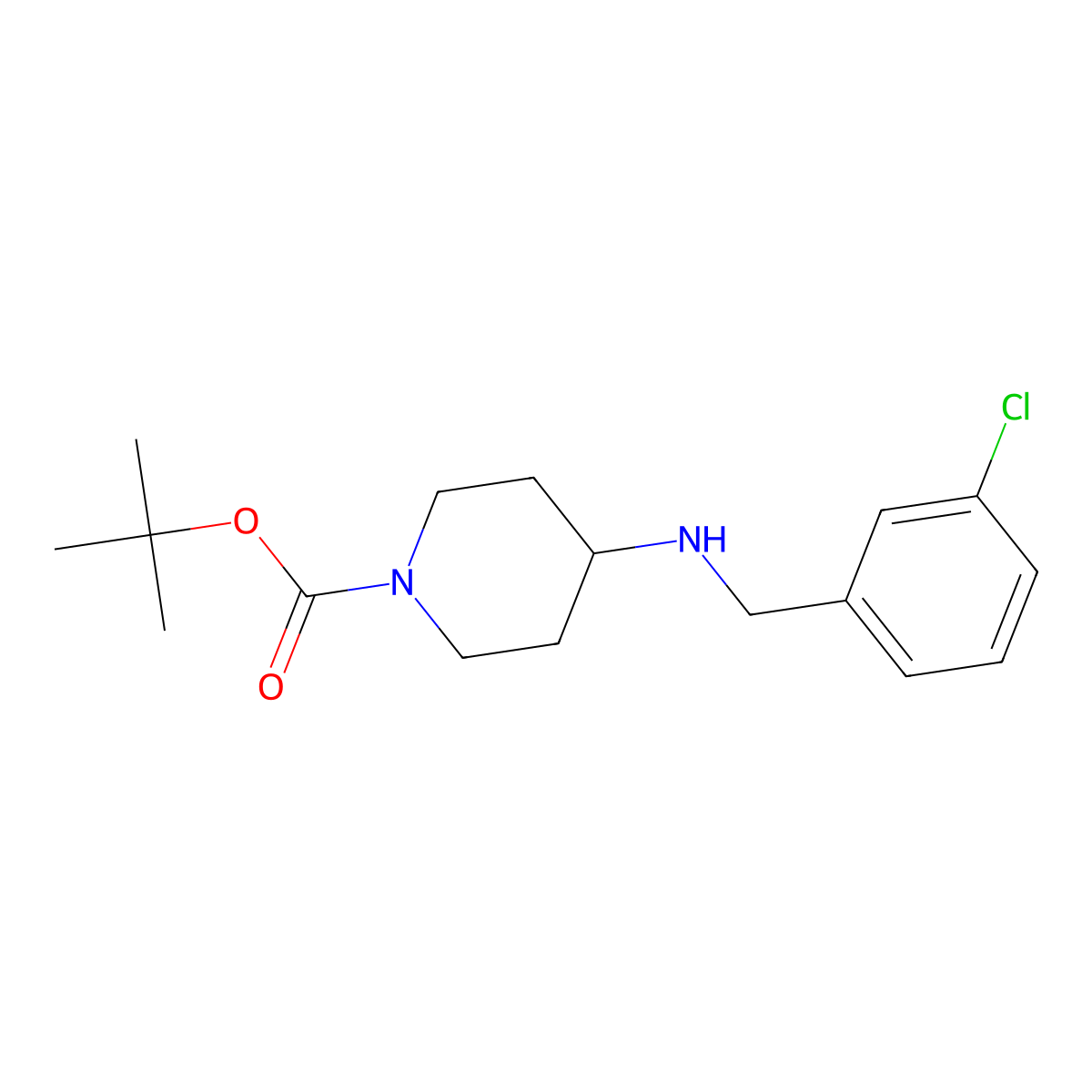 tert-Butyl 4-(3-chlorobenzylamino)piperidine-1-carboxylate molecular structure, CAS 848345-63-1