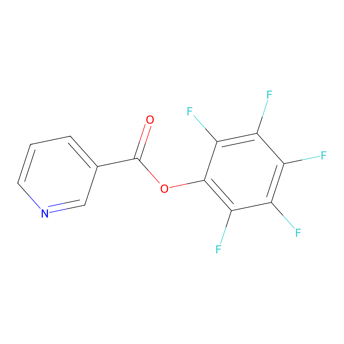 Pentafluorophenyl nicotinate molecular structure, CAS 848347-44-4