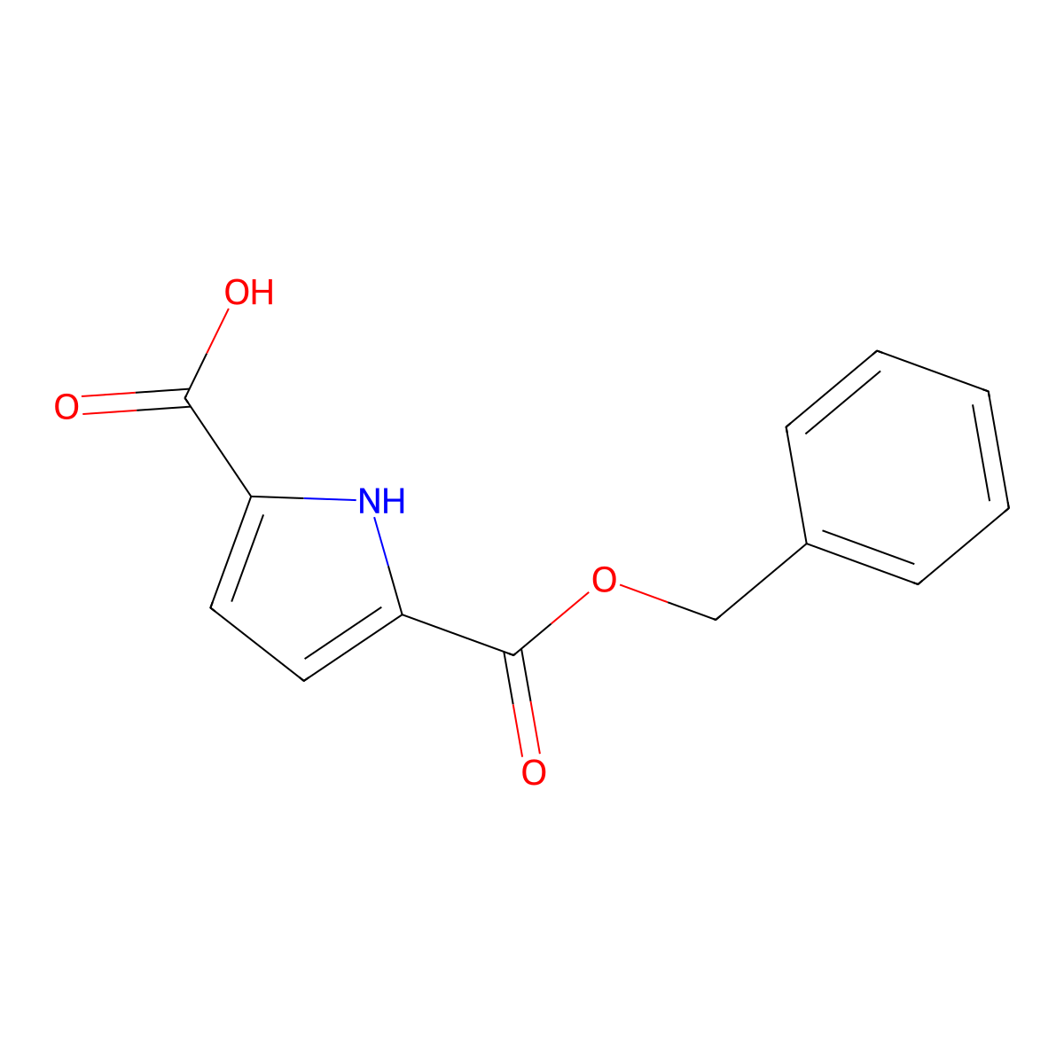 5-[(benzyloxy)carbonyl]-1H-pyrrole-2-carboxylic acid molecular structure, CAS 848352-99-8