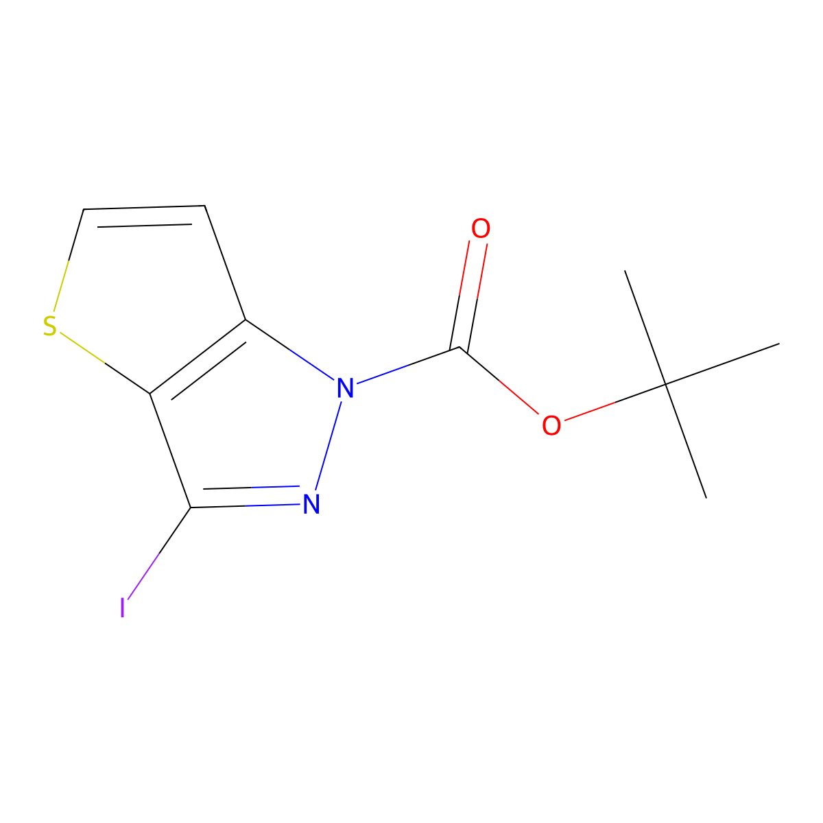 tert-Butyl 3-iodo-1H-thieno[3,2-c]pyrazole-1-carboxylate molecular structure, CAS 848356-70-7
