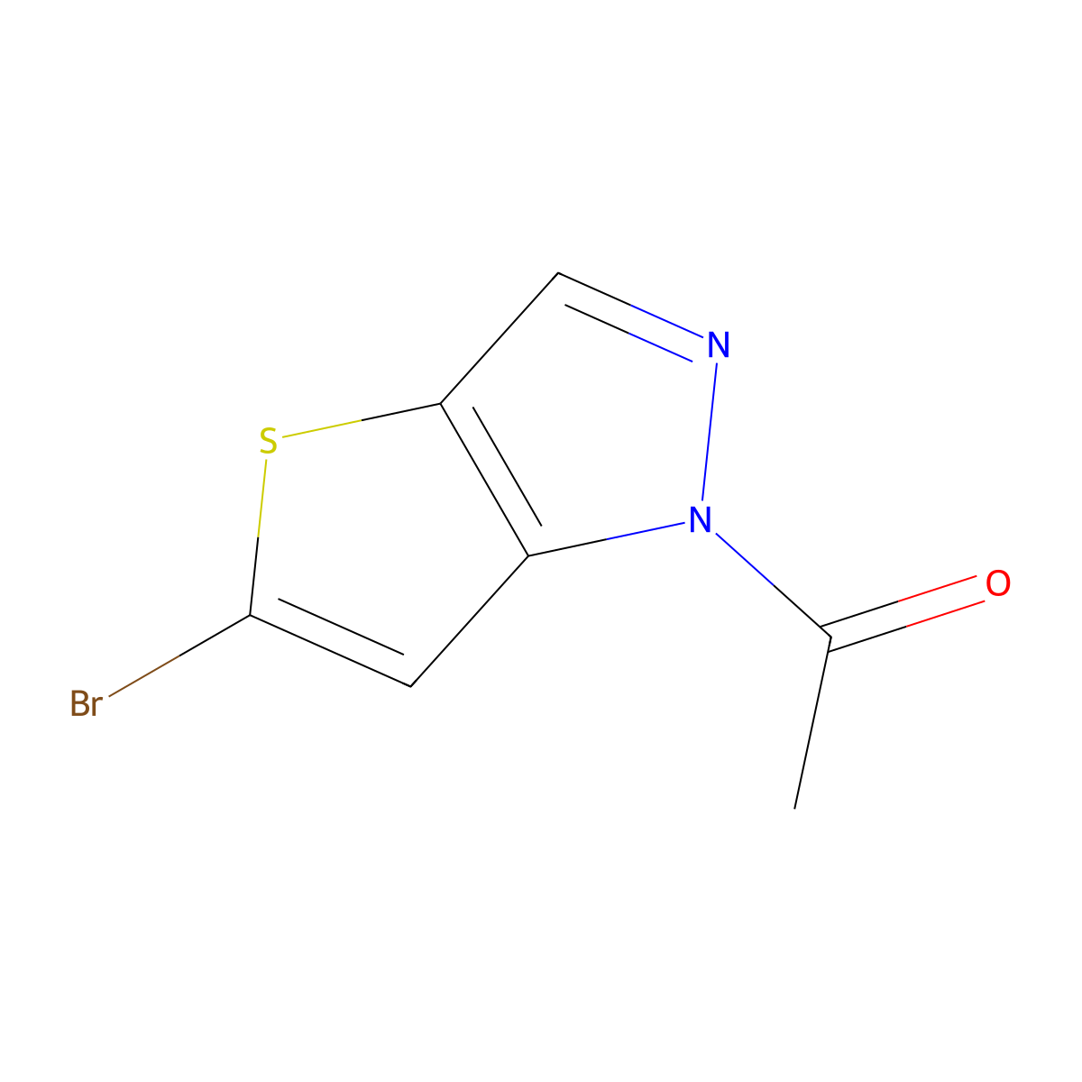 1-(5-bromo-1H-thieno(3,2-c)pyrazol-1-yl)ethan-1-one molecular structure, CAS 848357-82-4