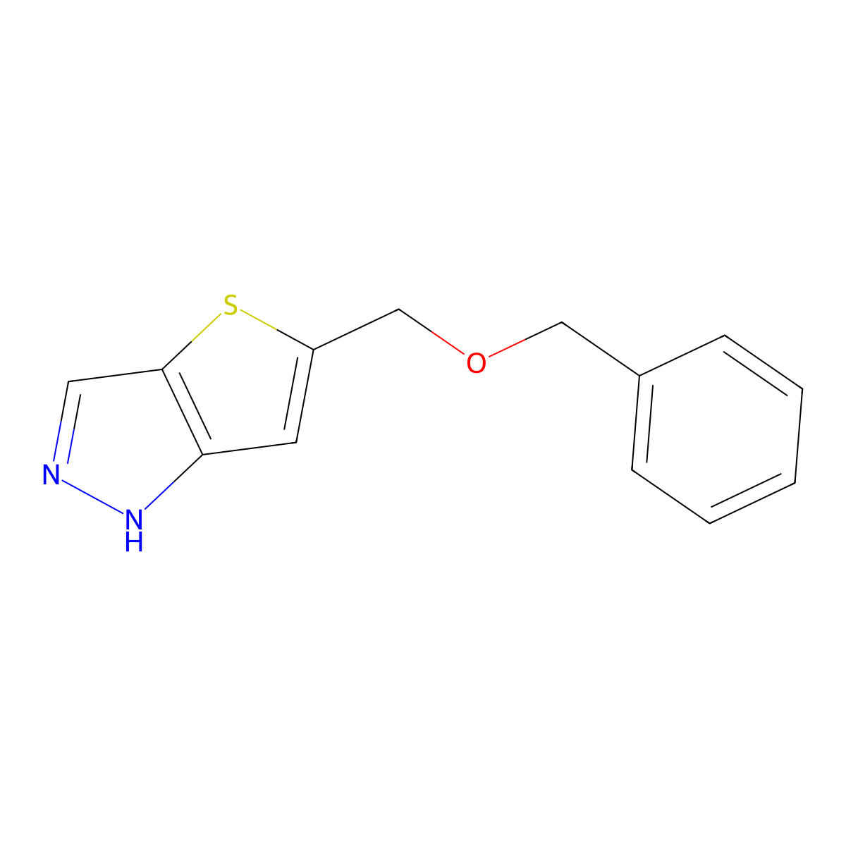 5-((Benzyloxy)methyl)-1H-thieno[3,2-c]pyrazole molecular structure, CAS 848358-30-5