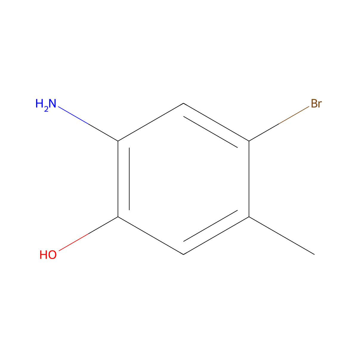 2-Amino-4-bromo-5-methylphenol molecular structure, CAS 848358-81-6