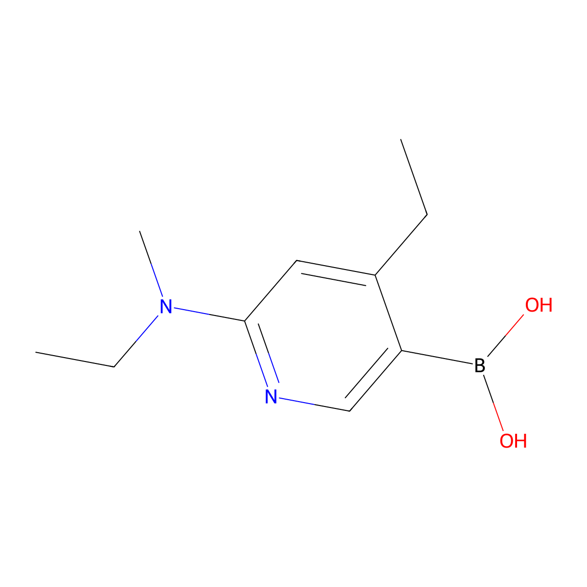 4-Ethyl-6-(ethyl(methyl)amino)pyridin-3-ylboronic acid molecular structure, CAS 848360-84-9