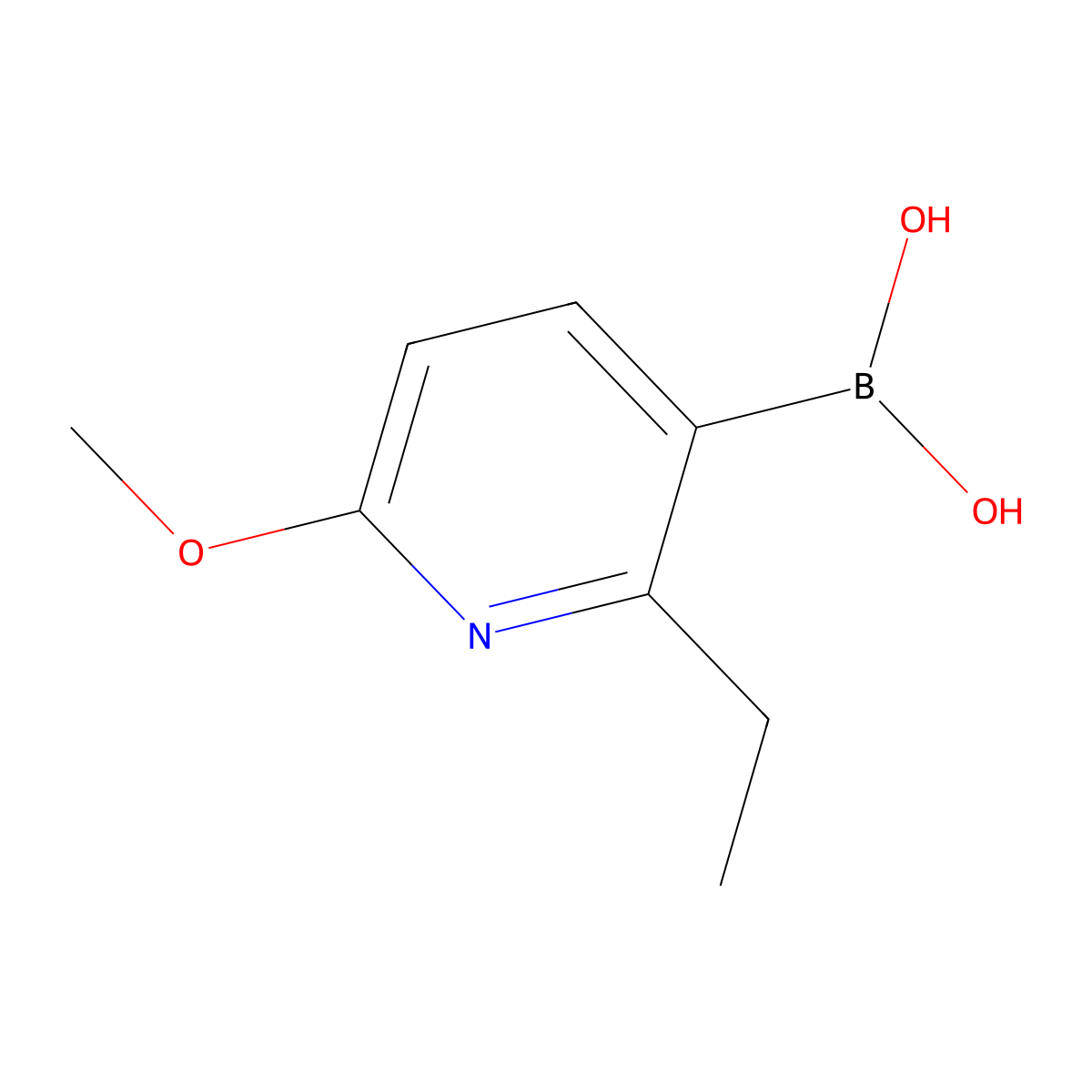 (2-Ethyl-6-methoxypyridin-3-yl)boronic acid molecular structure, CAS 848360-87-2