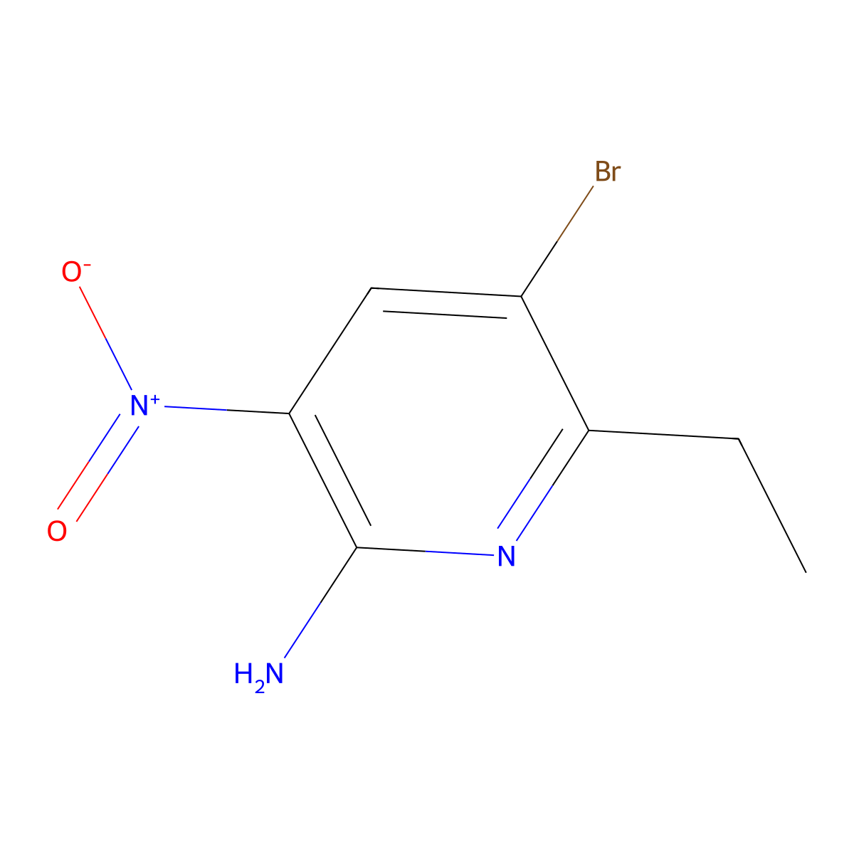 5-Bromo-6-ethyl-3-nitro-2-pyridinamine molecular structure, CAS 848361-00-2