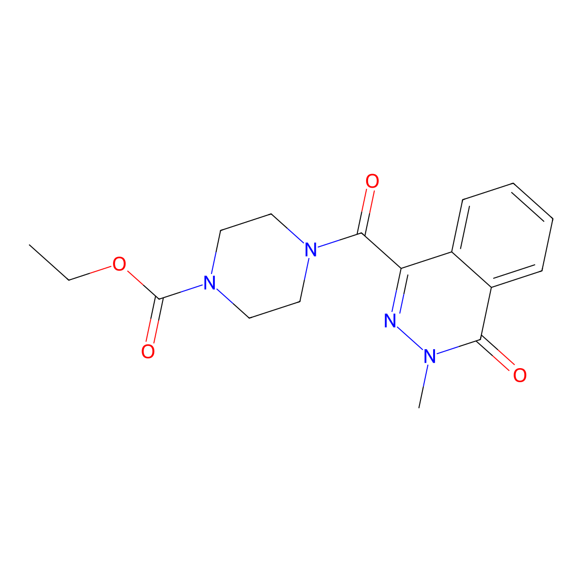 Ethyl 4-(3-methyl-4-oxo-3,4-dihydrophthalazine-1-carbonyl)piperazine-1-carboxylate molecular structure, CAS 848369-05-1