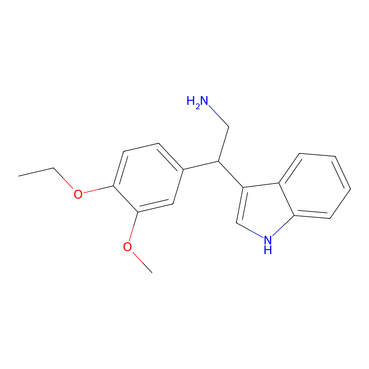 2-(4-ethoxy-3-methoxyphenyl)-2-(1H-indol-3-yl)ethanamine molecular structure, CAS 848369-57-3