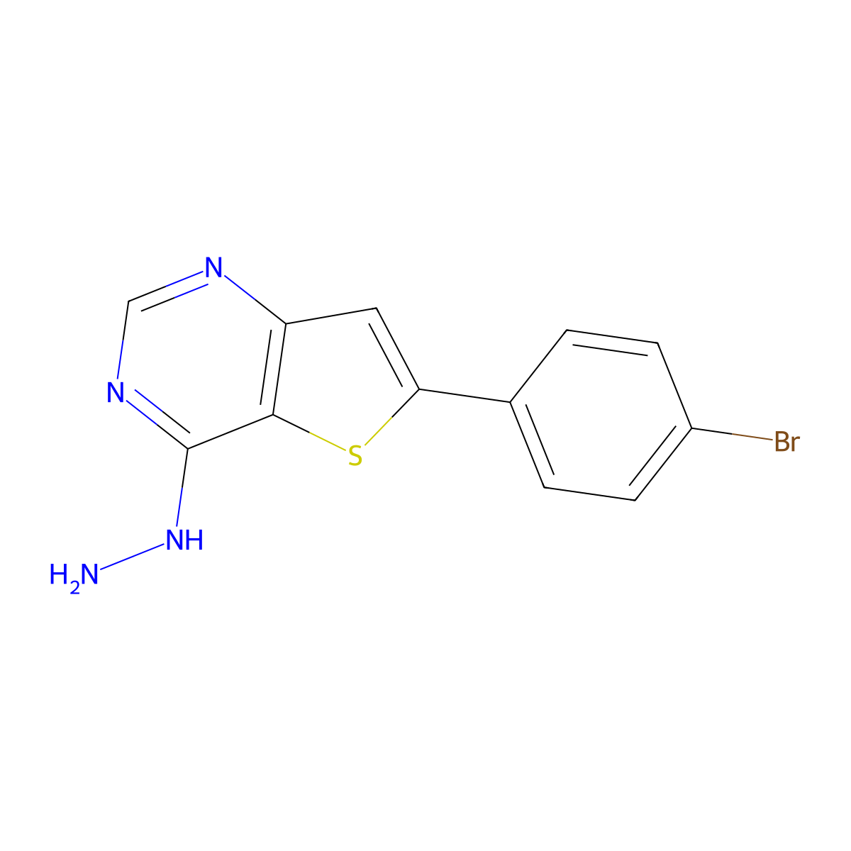 6-(4-Bromophenyl)-4-hydrazinylthieno[3,2-d]pyrimidine molecular structure, CAS 848369-58-4