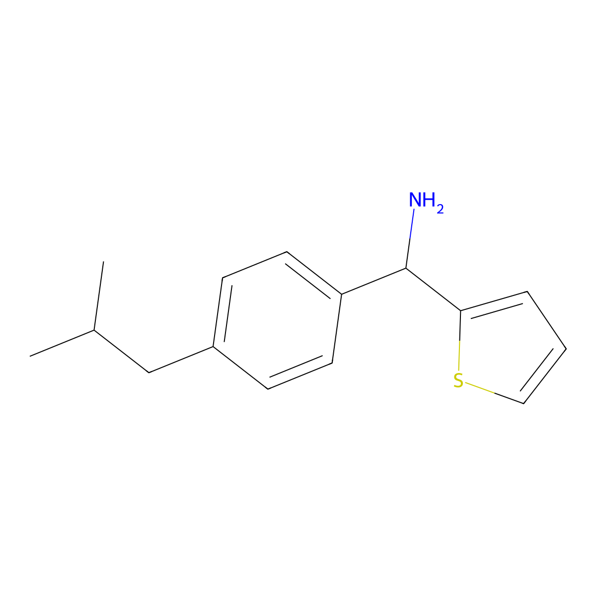 [4-(2-Methylpropyl)phenyl](thiophen-2-yl)methanamine molecular structure, CAS 848369-64-2