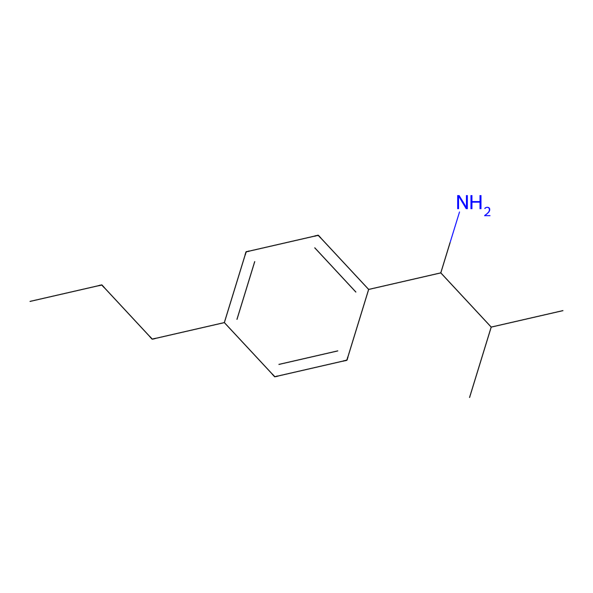 2-Methyl-1-(4-propylphenyl)propan-1-amine molecular structure, CAS 848369-65-3