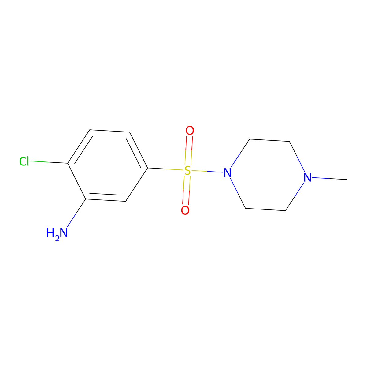 2-Chloro-5-[(4-methylpiperazin-1-yl)sulfonyl]aniline molecular structure, CAS 848369-69-7