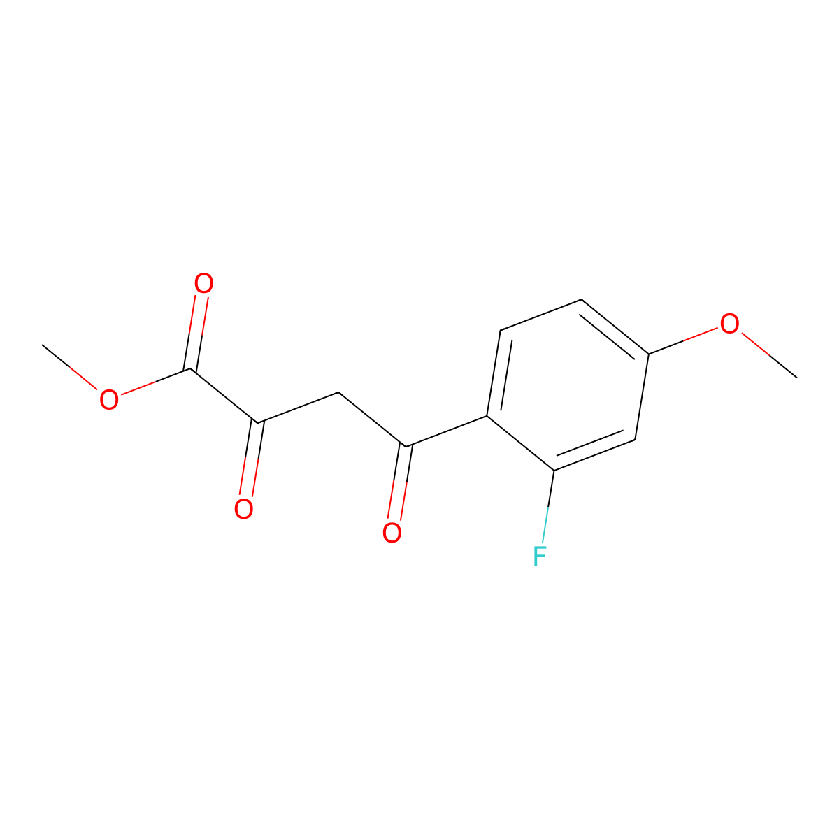 Methyl 4-(2-fluoro-4-methoxyphenyl)-2,4-dioxobutanoate molecular structure, CAS 848369-70-0