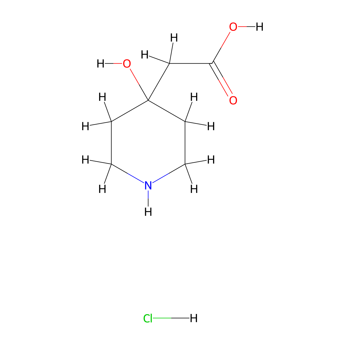 2-(4-Hydroxypiperidin-4-yl)acetic acid hydrochloride molecular structure, CAS 84839-54-3
