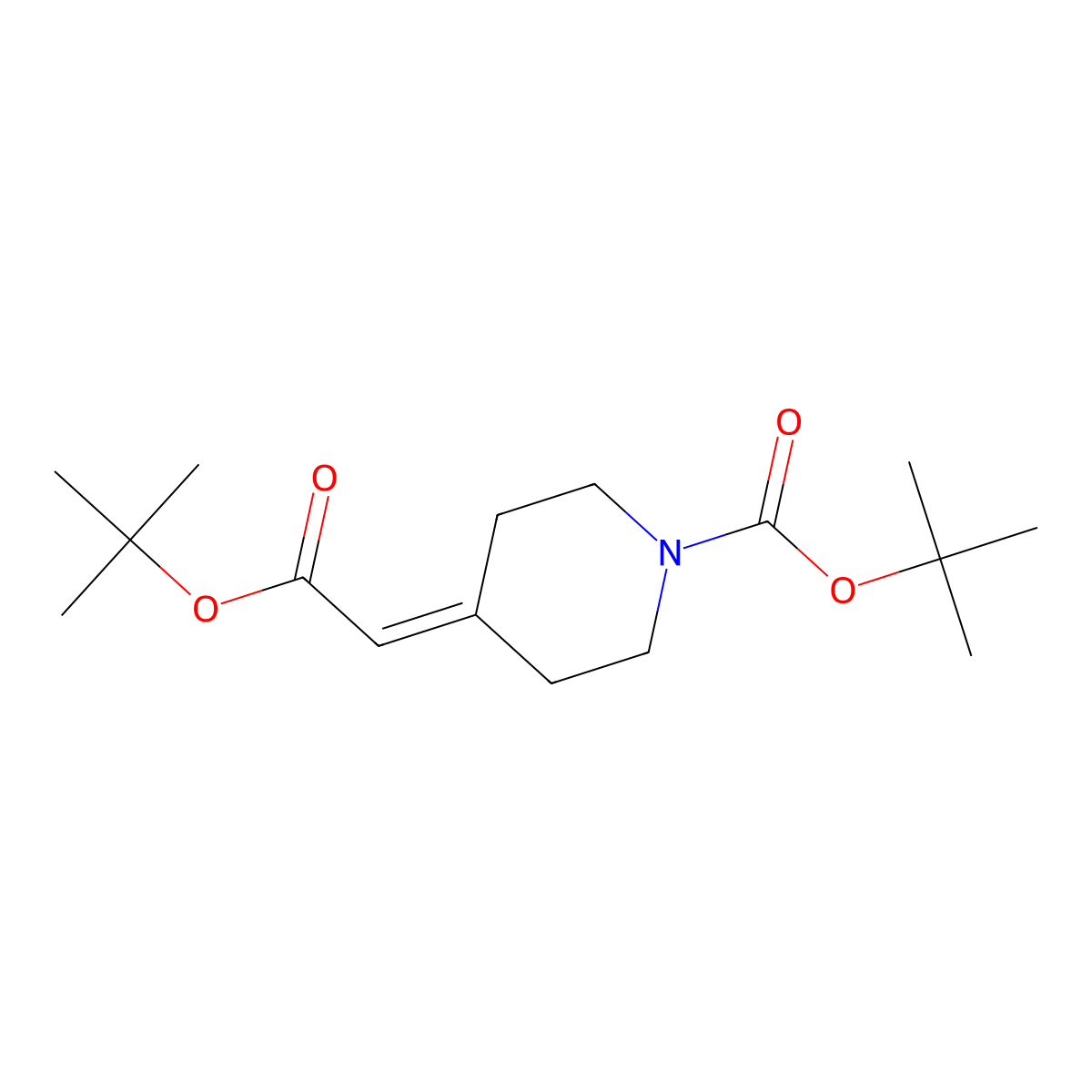 tert-Butyl 4-(2-(tert-butoxy)-2-oxoethylidene)piperidine-1-carboxylate molecular structure, CAS 84839-55-4