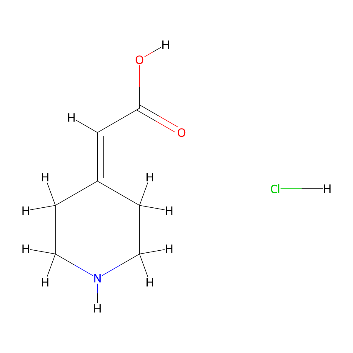 2-(Piperidin-4-ylidene)acetic acid hydrochloride molecular structure, CAS 84839-57-6