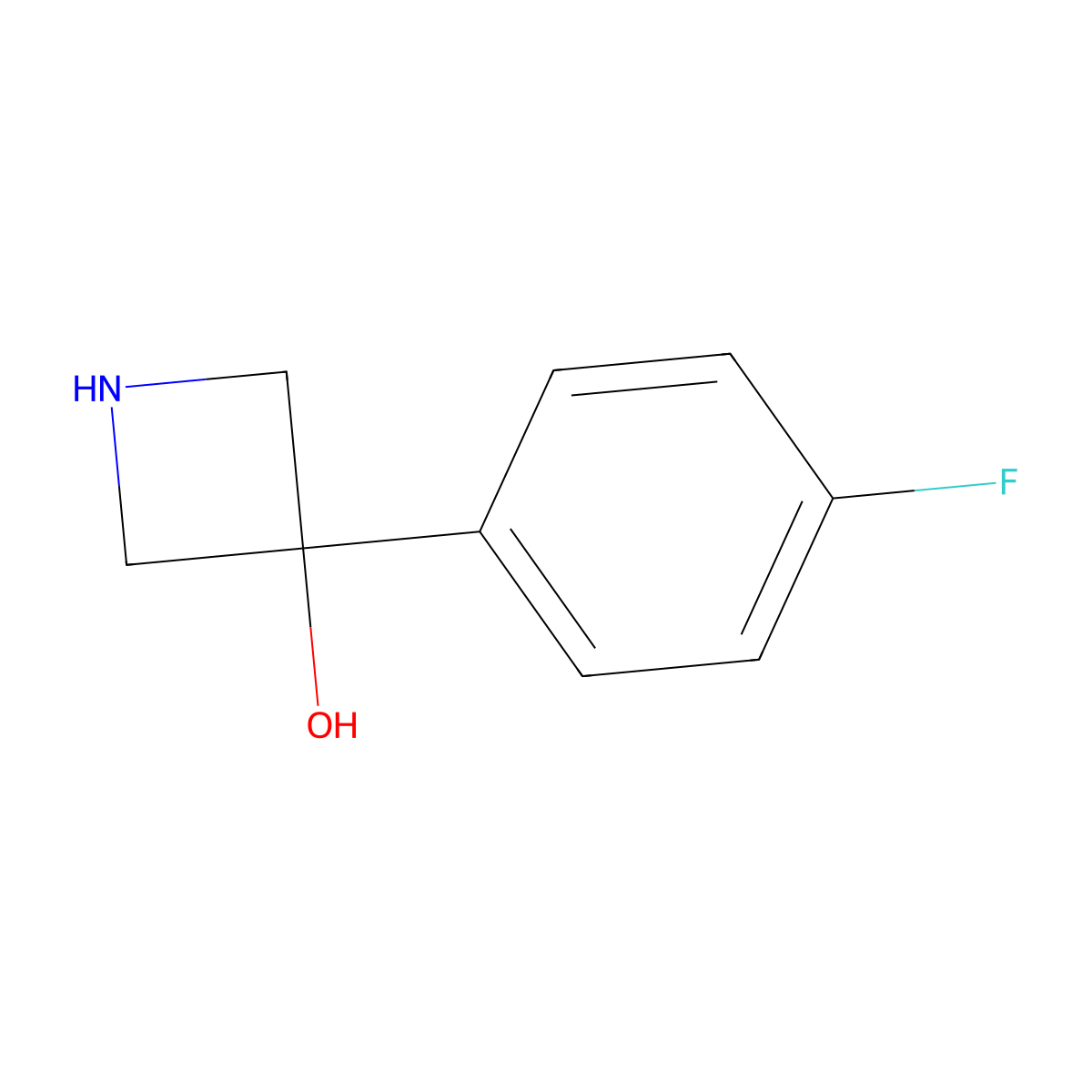 3-(4-Fluorophenyl)azetidin-3-ol molecular structure, CAS 848392-23-4