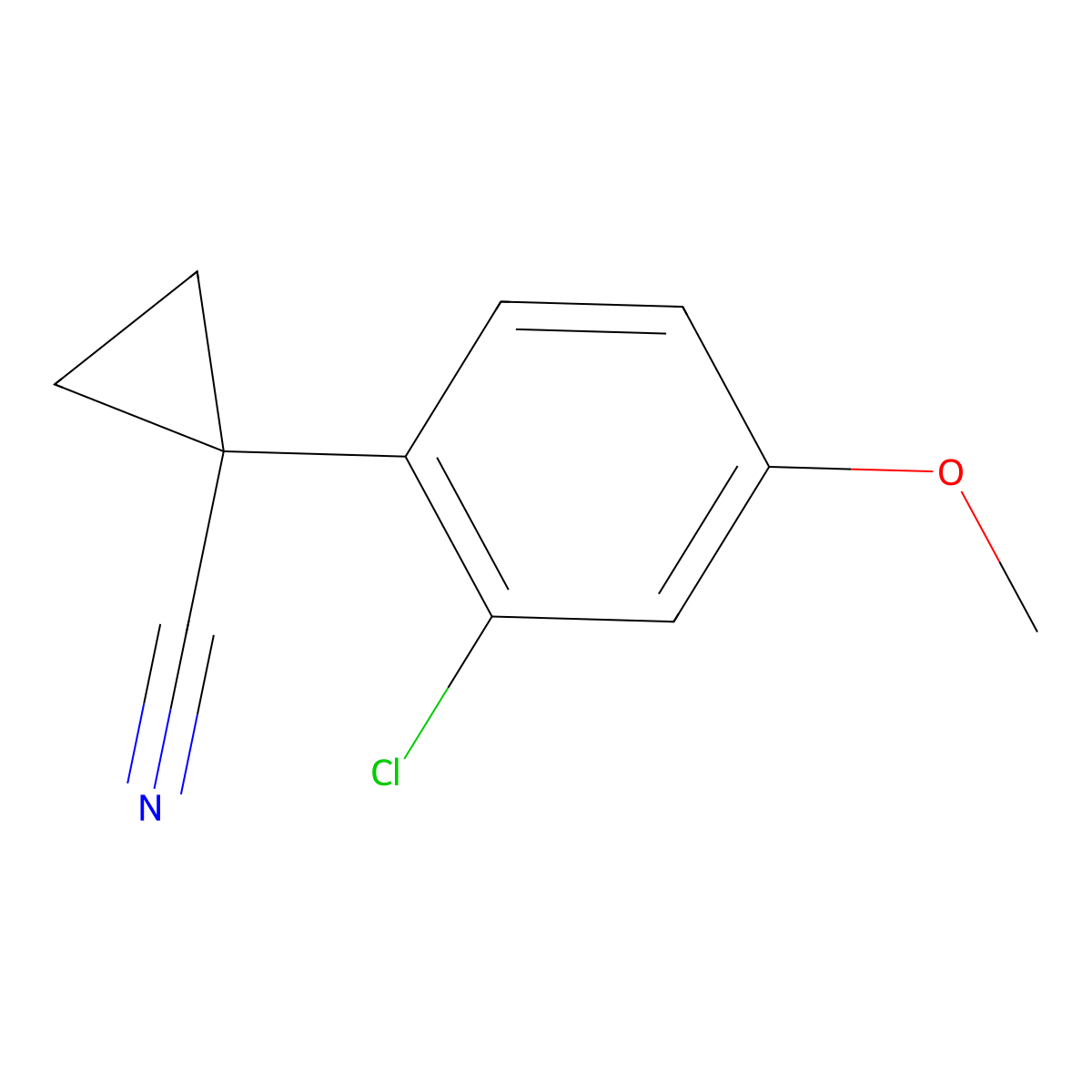 1-(2-Chloro-4-methoxyphenyl)cyclopropane-1-carbonitrile molecular structure, CAS 848400-80-6