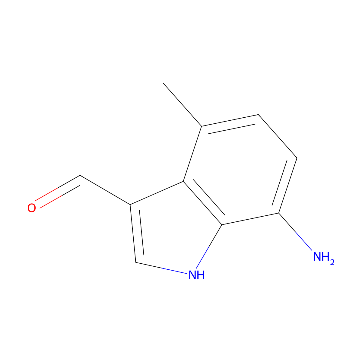 7-amino-4-methyl-1H-indole-3-carbaldehyde molecular structure, CAS 848406-40-6