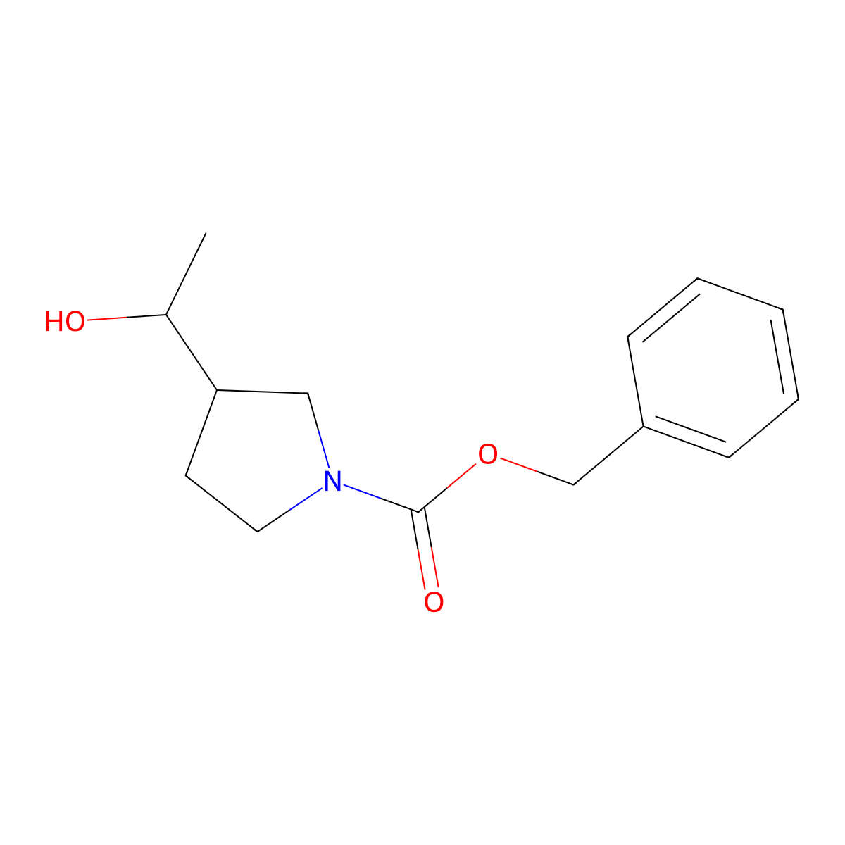 Benzyl 3-(1-hydroxyethyl)pyrrolidine-1-carboxylate molecular structure, CAS 848413-81-0