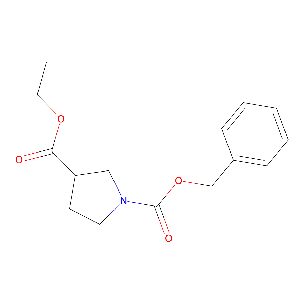 1-Benzyl 3-ethyl pyrrolidine-1,3-dicarboxylate molecular structure, CAS 848413-99-0