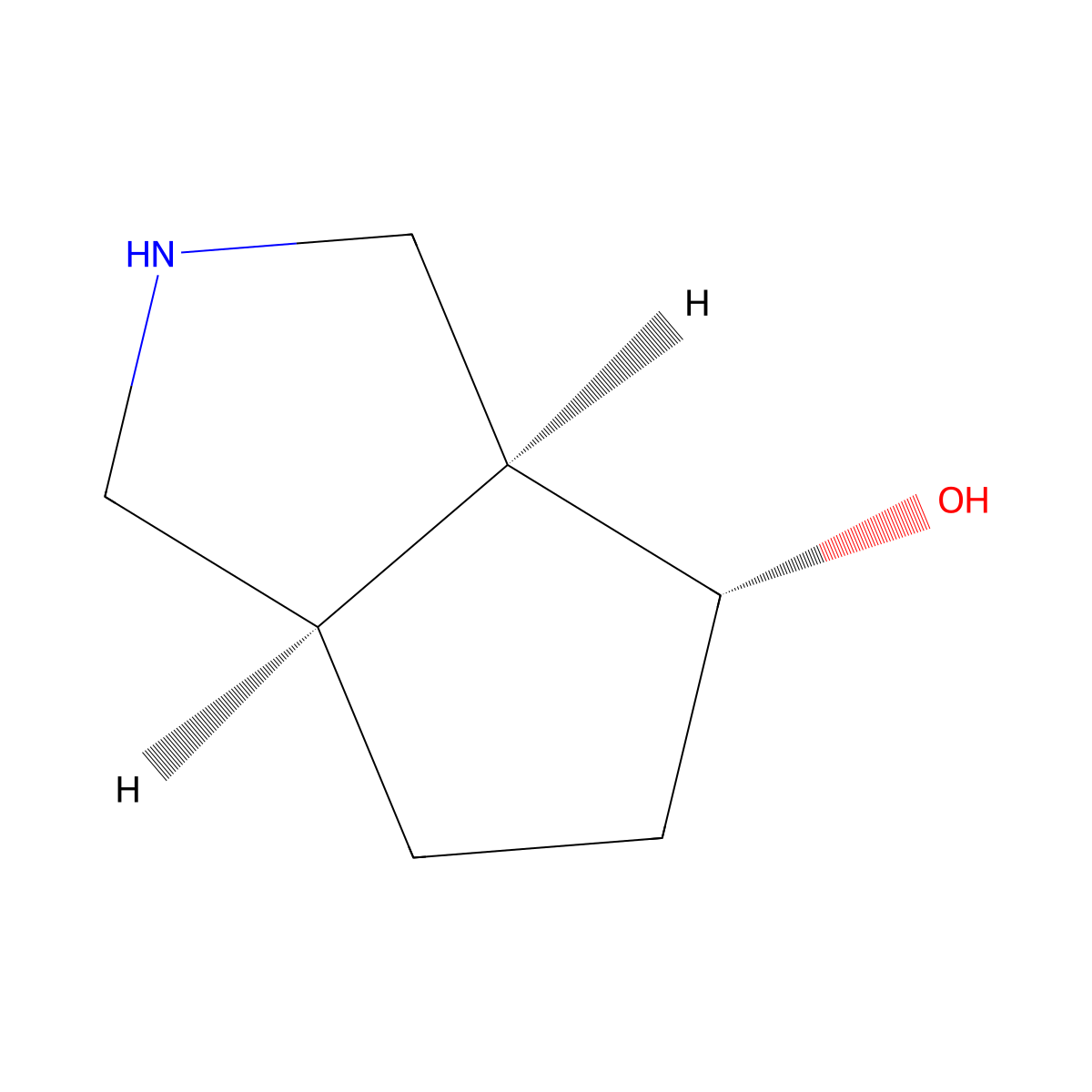 rac-(3aR,4S,6aS)-octahydrocyclopenta[c]pyrrol-4-ol molecular structure, CAS 848414-20-0