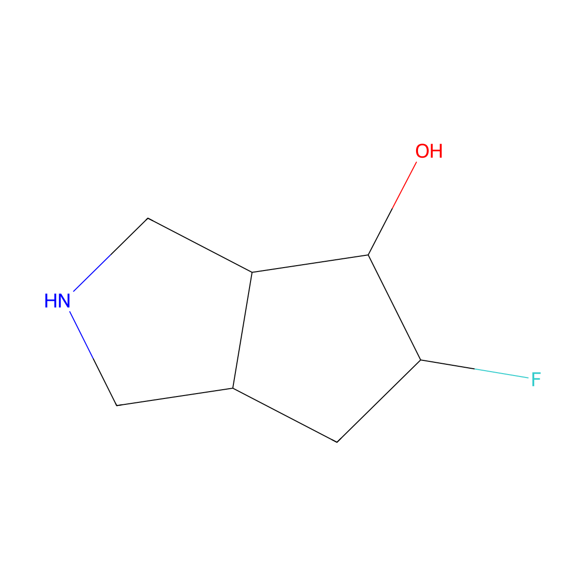 rel-(3aS,4R,5R,6aR)-5-fluorooctahydrocyclopenta[c]pyrrol-4-ol molecular structure, CAS 848414-31-3