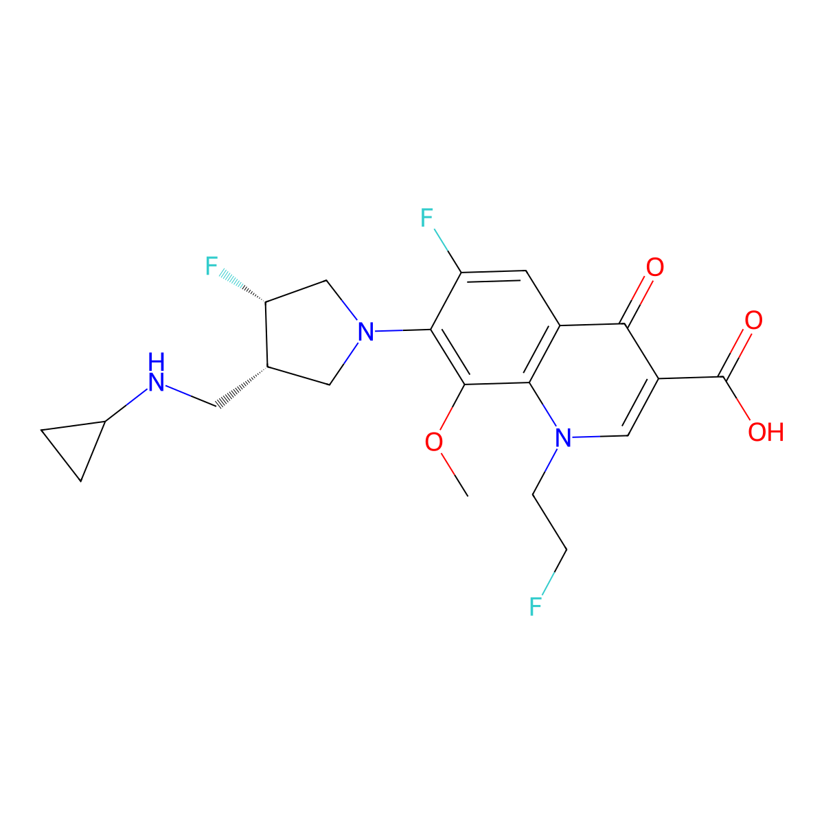 Lascufloxacin molecular structure, CAS 848416-07-9