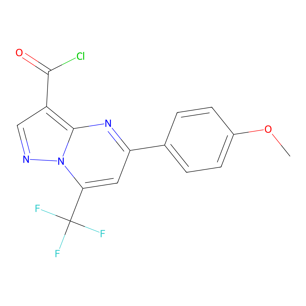 5-(4-Methoxyphenyl)-7-(trifluoromethyl)pyrazolo[1,5-a]pyrimidine-3-carbonyl chloride molecular structure, CAS 848422-75-3