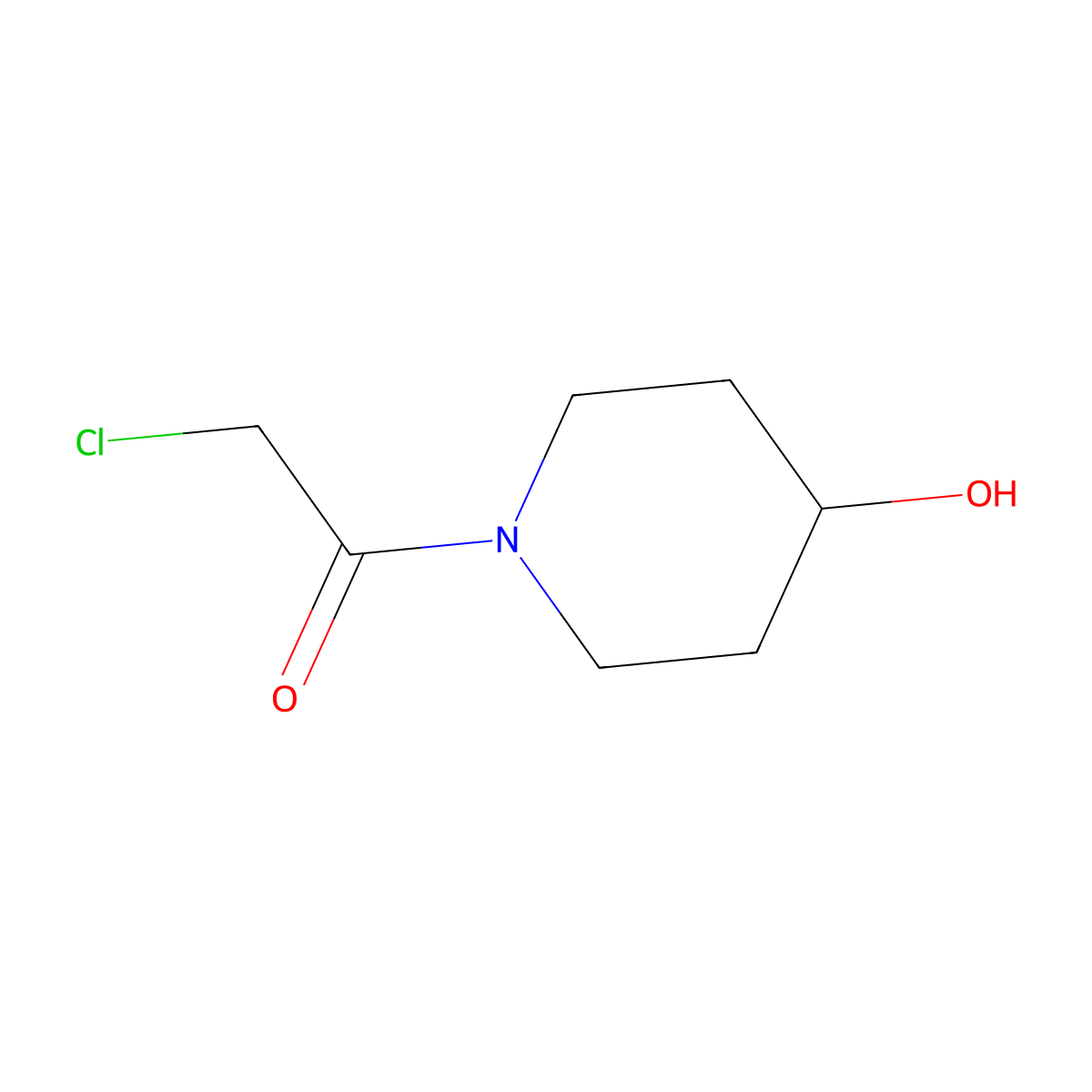 2-Chloro-1-(4-hydroxypiperidin-1-yl)ethanone molecular structure, CAS 848438-60-8