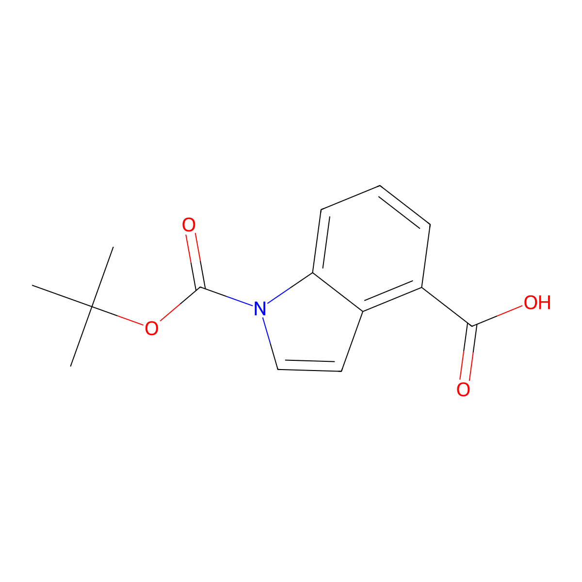 1-Boc-4-carboxyindole molecular structure, CAS 848444-79-1