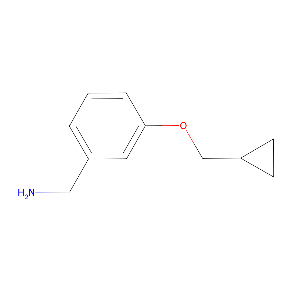 (3-(Cyclopropylmethoxy)phenyl)methanamine molecular structure, CAS 848444-80-4