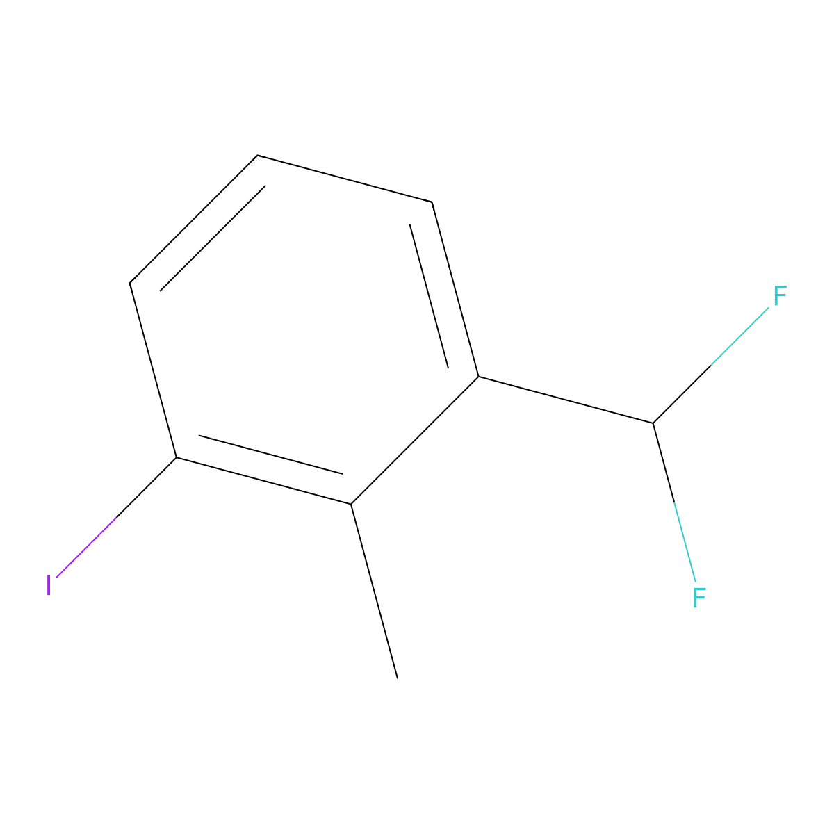 Benzene, 1-(difluoromethyl)-3-iodo-2-methyl- molecular structure, CAS 848444-84-8