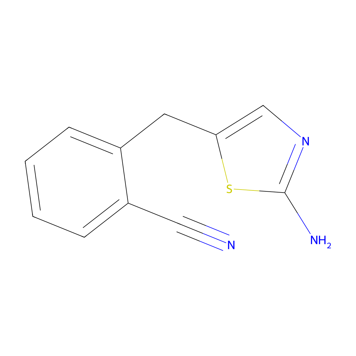 2-[(2-Amino-1,3-thiazol-5-YL)methyl]benzonitrile molecular structure, CAS 848462-70-4