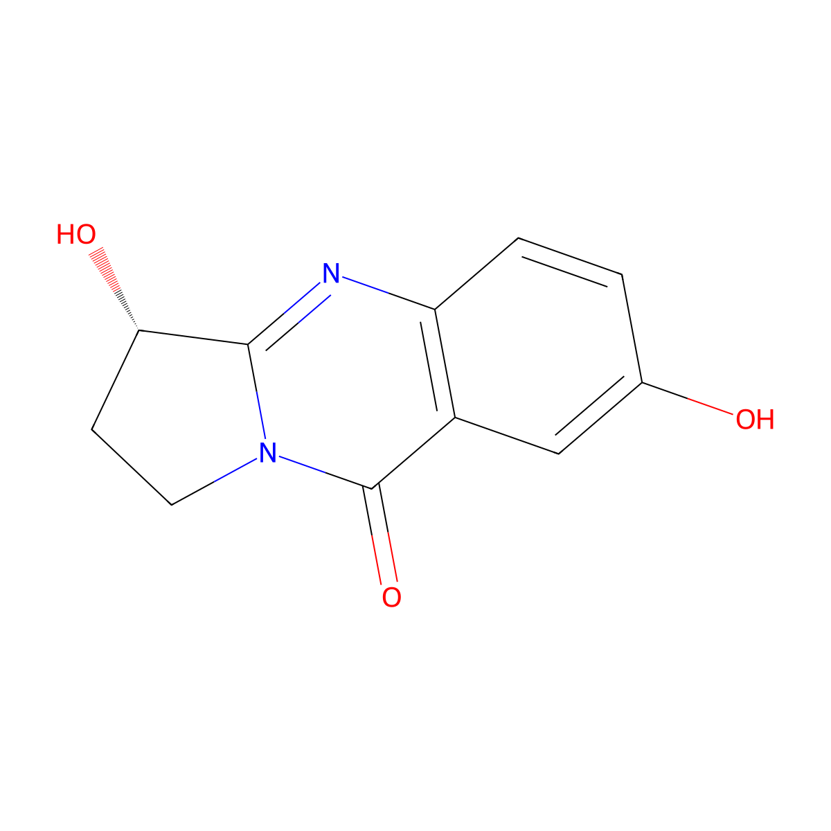 Pyrrolo(2,1-b)quinazolin-9(1H)-one, 2,3-dihydro-3,7-dihydroxy-, (3S)- molecular structure, CAS 84847-50-7