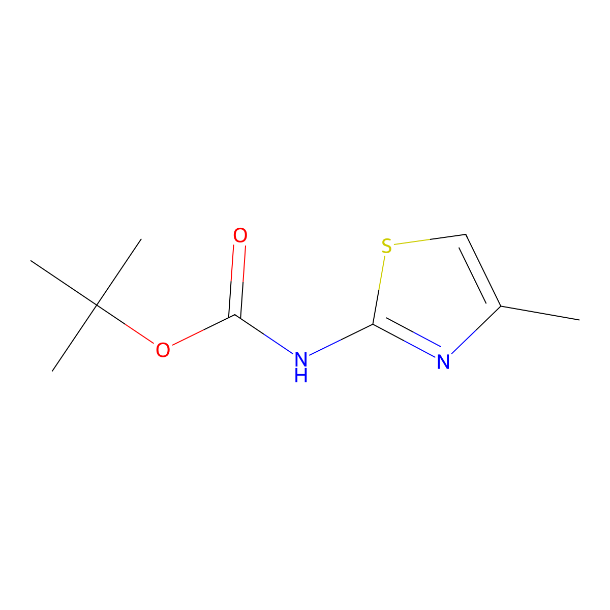 tert-butyl N-(4-methyl-1,3-thiazol-2-yl)carbamate molecular structure, CAS 848472-44-6