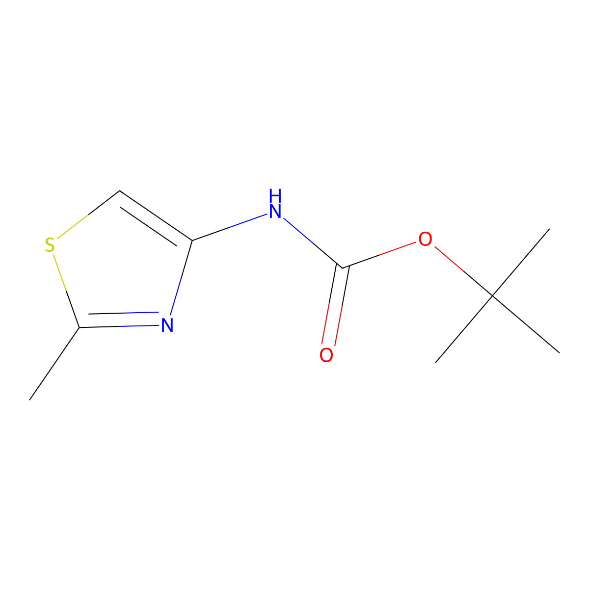 tert-Butyl (2-methylthiazol-4-yl)carbamate molecular structure, CAS 848472-61-7